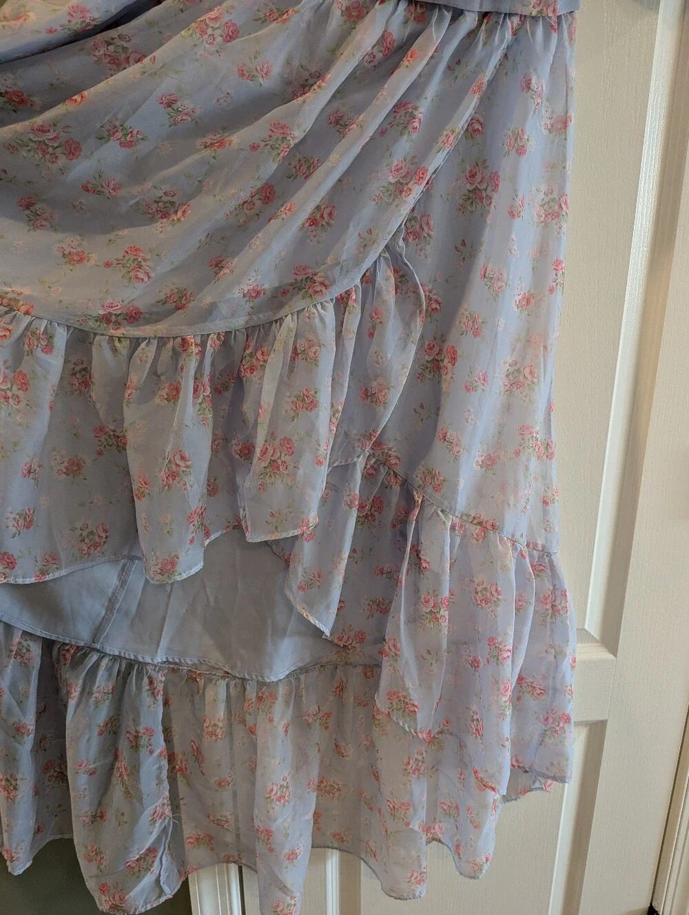 Abercrombie & Fitch Emerson Drama Maxi Dress Off-The-Shoulder Floral Ruffle LP